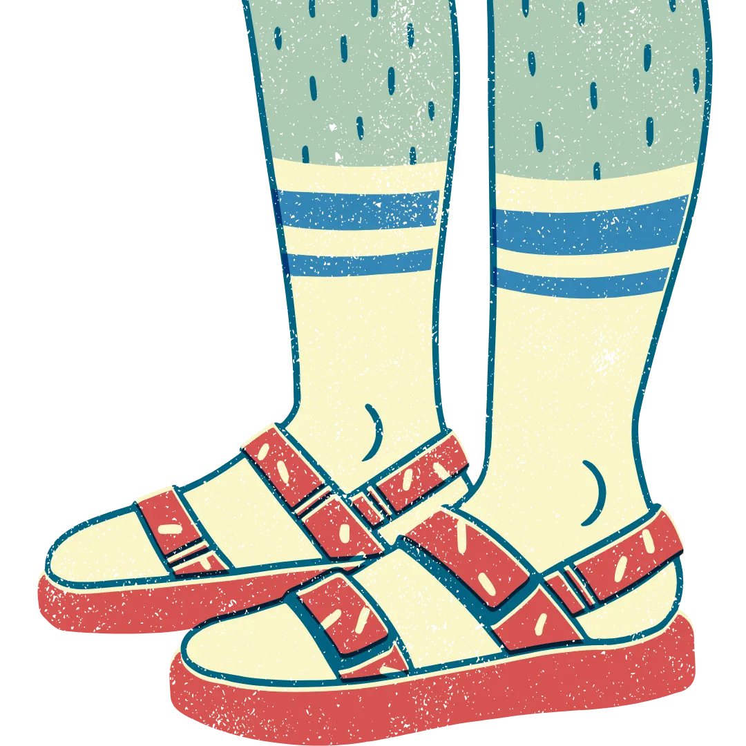 socks and sandals illustration